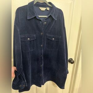 Eddie Bower Thick Navy Corduroy Button-Up Shirt